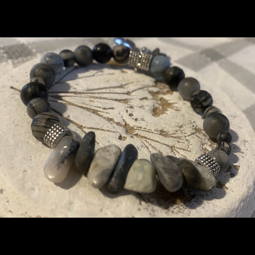 Custom handmade natural stone bracelet